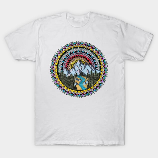 Rising Sun Mandala T-Shirt by Art by Rory 